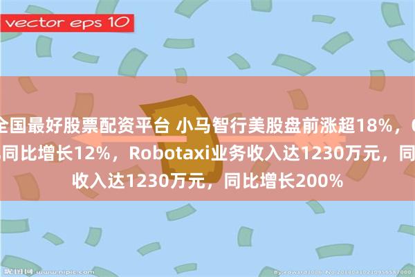 全国最好股票配资平台 小马智行美股盘前涨超18%,Q1营收1.02亿同比增长12%,Robotaxi业务收入达1230万元,同比增长200%