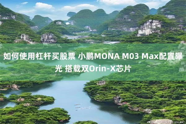 如何使用杠杆买股票 小鹏MONA M03 Max配置曝光 搭载双Orin-X芯片
