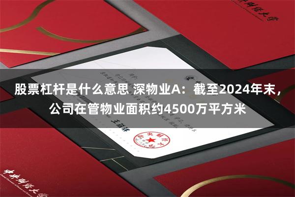 股票杠杆是什么意思 深物业A：截至2024年末，公司在管物业面积约4500万平方米