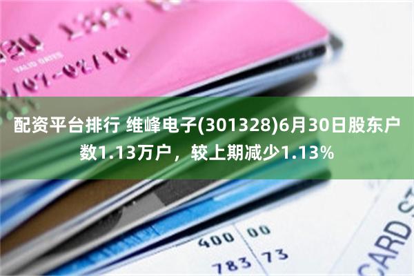 配资平台排行 维峰电子(301328)6月30日股东户数1.13万户，较上期减少1.13%
