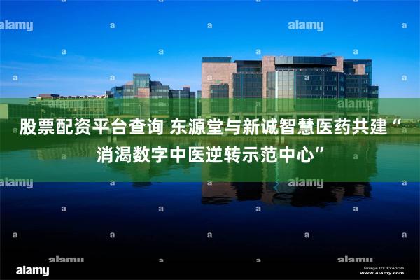 股票配资平台查询 东源堂与新诚智慧医药共建“消渴数字中医逆转示范中心”