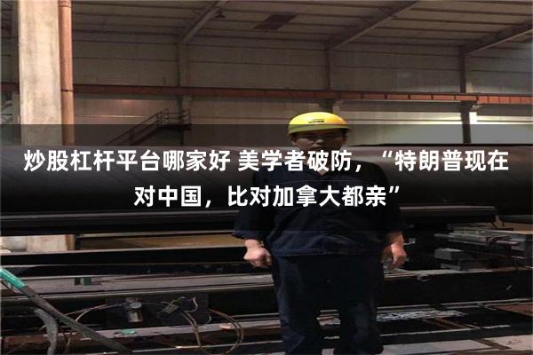 炒股杠杆平台哪家好 美学者破防，“特朗普现在对中国，比对加拿大都亲”