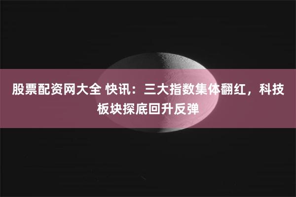 股票配资网大全 快讯：三大指数集体翻红，科技板块探底回升反弹