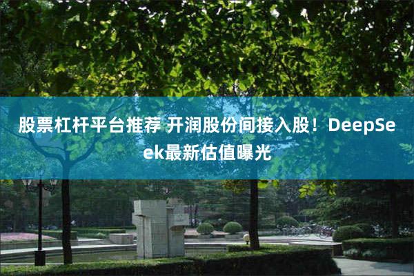股票杠杆平台推荐 开润股份间接入股!DeepSeek最新估值曝光