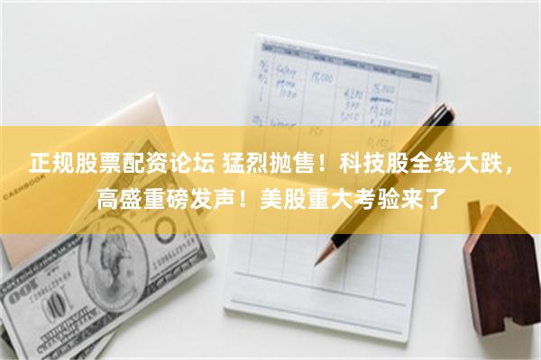 正规股票配资论坛 猛烈抛售！科技股全线大跌，高盛重磅发声！美股重大考验来了
