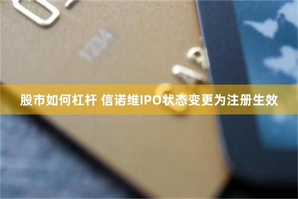 股市如何杠杆 信诺维IPO状态变更为注册生效
